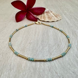 Mini Larimar and Tube Anklet
