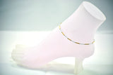 Gold-filled Tubes, Sterling Silver Accents, & Clear Swarovski Crystals Anklet