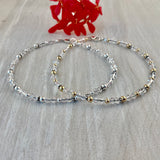 4mm Clear Swarovski Crystals & Natural Quartz Anklet