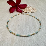 Mini Larimar and Tube Anklet