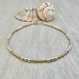 Sterling Silver & 14K Gold-filled Balls Anklet