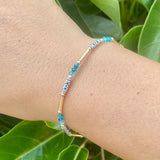 Decorative Sterling Silver Tubes with Gold-Filled Tubes & Ocean Teal Swarovski Crystals (or any color)