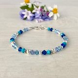 4mm Vibrant Blue Crystals Bracelet