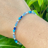 4mm Vibrant Blue Crystals Bracelet
