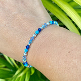 4mm Vibrant Blue Crystals Bracelet