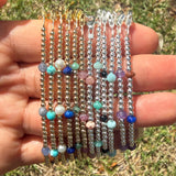 Gemstones with 2.5mm Sterling Silver or 14k Gold-filled Balls Anklet