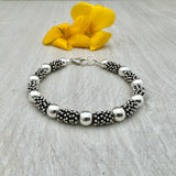 Bali Stacked X-Large Sterling Snowflake Spacer & Silver or Gold Bracelet