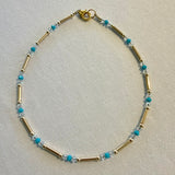All Gold-filled Tubes With Clear Swarovski Crystals Anklet (or any color)