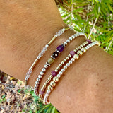 Gold-Filled Tubes Bracelet with 2.5mm Sterling Silver Balls and Clear Swarovski Crystals (or any color)