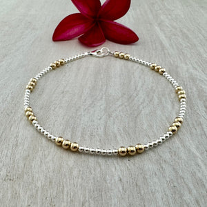 Sterling Silver & 14K Gold-filled Balls Anklet