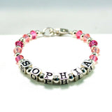 Peach/Coral Child Bracelet with Letters