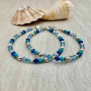 Vibrant Blue Swarovski Crystals Bracelet