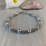 Bali Stacked Medium Sterling Daisy Spacer & Silver or Gold Bracelet