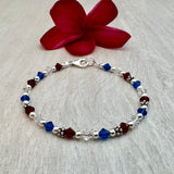 4mm AMERICA Red, White, & Blue Crystals Bracelet