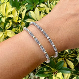 Bali Stacked Sterling Silver & Sapphire Bracelet (Or Stone of Your Choice)