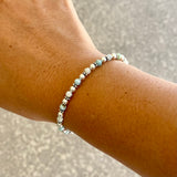 Larimar Stones with 4mm Sterling Silver Bracelet