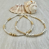 Sterling Silver and 14k Gold-filled Balls Bracelet