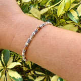 Bali Stacked Sterling Silver & November Citrine Bracelet (Or Stone of Your Choice)