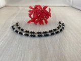 Black Swarovski Crystals & Gemstone Bracelet