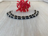 Black Swarovski Crystals & Gemstone Bracelet