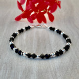 Black Swarovski Crystals & Gemstone Bracelet