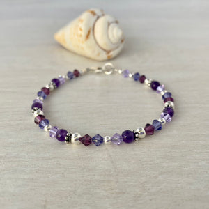 Amethyst and purple Swarovski crystals