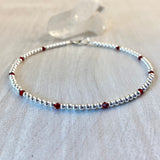 3mm Sterling Silver Balls with Clear Swarovski Crystals Anklet