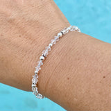 4mm Clear Crystal & Quartz Bracelet