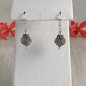 Sterling Silver Decorative 10mm Bead S2 Earrings