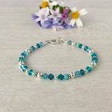 4mm Ocean Teal Crystal & Amazonite Bracelet