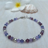 Amethyst and purple Swarovski crystals