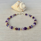 Purple Crystal & Amethyst Anklet