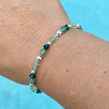 4mm Green Crystal & Aventurine Bracelet