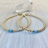 4mm 14k Gold-Filled Bracelet with Larimar Stone