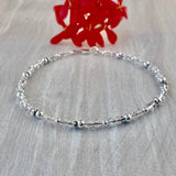 4mm Clear Swarovski Crystals & Sterling Silver Anklet