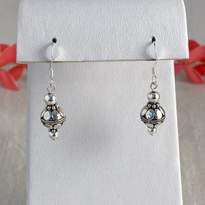 Sterling Silver Decorative 8mm Bead S3 Earrings