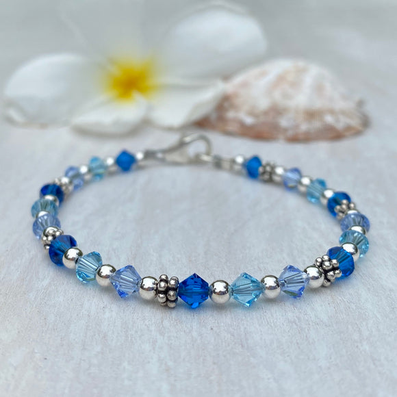 Vibrant Blue Child Bracelet with Letters