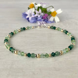 Green Crystal & Aventurine Anklet