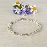 4mm Clear Crystal & Quartz Bracelet