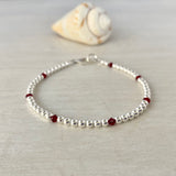 3mm Sterling Silver or 14k Gold-filled Balls with Swarovski Crystal Bracelet