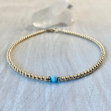 3mm 14k Gold-Filled Balls Necklace with Larimar Stone