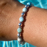 Larimar Stone with Sterling Silver Bracelet