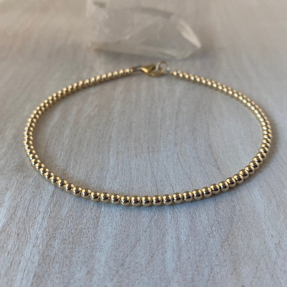 3mm 14k Gold-Filled Balls Anklet