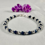 Sapphire and 4mm Sterling Silver Bracelet