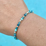 4mm Ocean Teal Crystal & Amazonite Bracelet