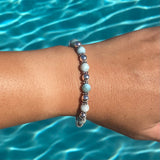 Larimar Stone with Sterling Silver Bracelet