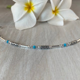 Handmade Turkish Sterling Silver Tubes With Clear & Turquoise Swarovski Crystals