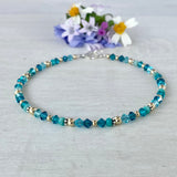 Ocean Teal Crystal & Amazonite Anklet