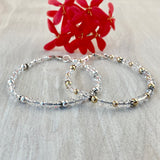 4mm Clear Crystal & Quartz Bracelet