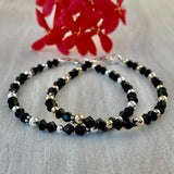 Black 4mm Swarovski Crystals with 14k Gold-filled Beads Bracelet